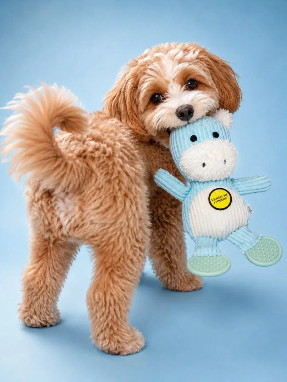 TUFF Toys Blue Hippo Plush Squeaky Dog Toy Extra Durable Reinforced Seams